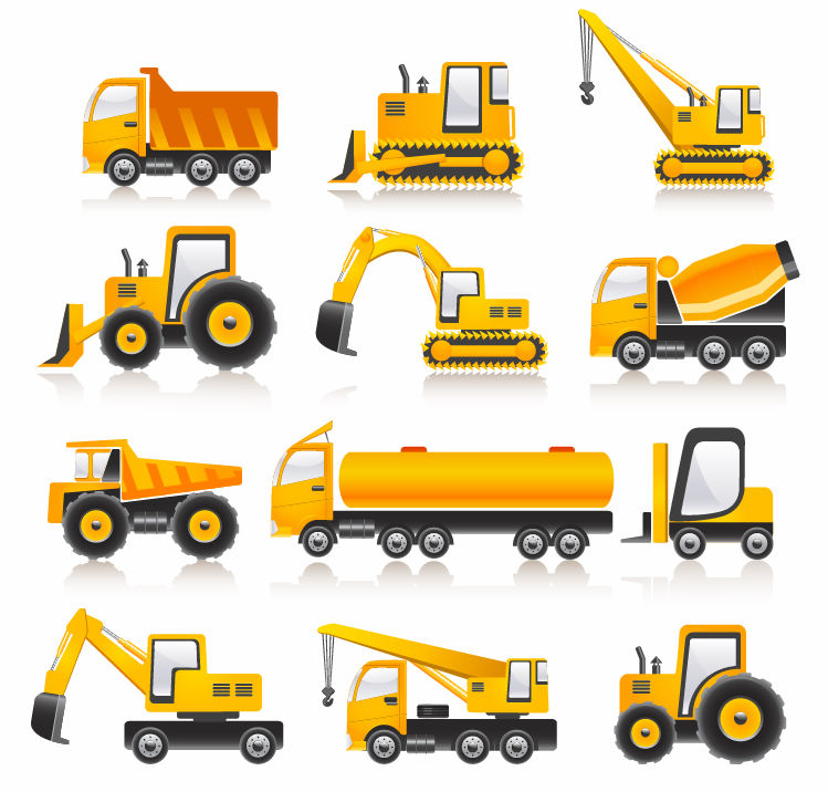 free vector Construction Vehicles Vector Collection